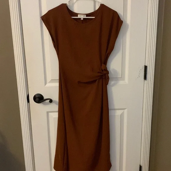 Rust dress with front tie